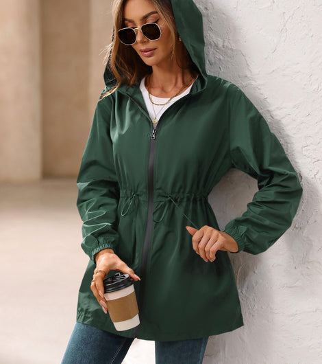 Ivy Lane Outdoor Waterproof Long Sleeve Hooded Windbreaker