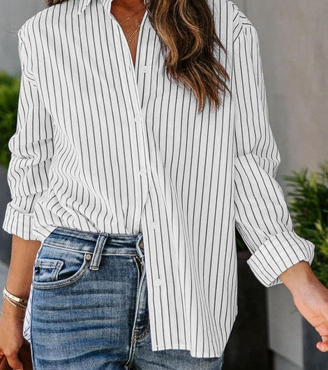 Striped Button Up Long Sleeve Shirt