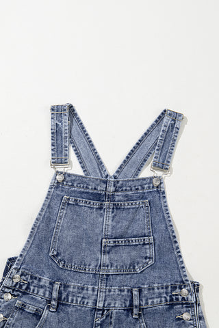 Sail Blue Straight Leg Pockets Denim Bib Overall