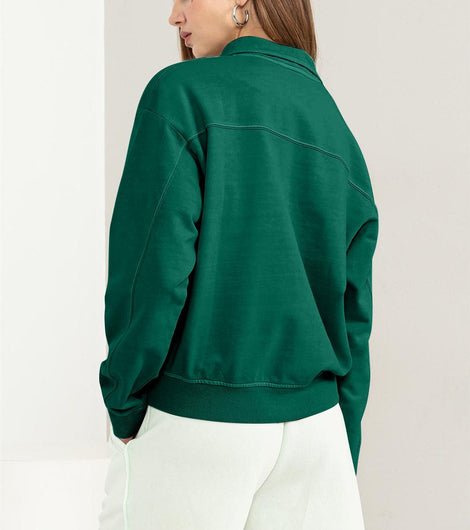 HYFVE Half Zip Drop Shoulder Sweatshirt