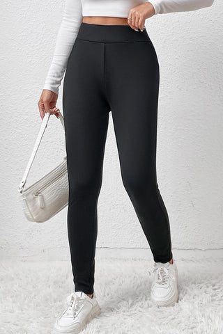 Black Fleece Lining Winter Thermal High Waist Leggings - Rebel Chics