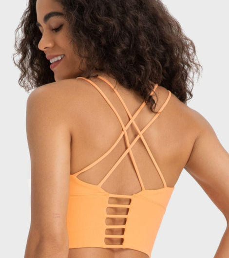 Crisscross Back Ladder Detail Sports Bra - Rebel Chics