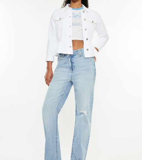 Kancan Distressed High Waist Straight Jeans