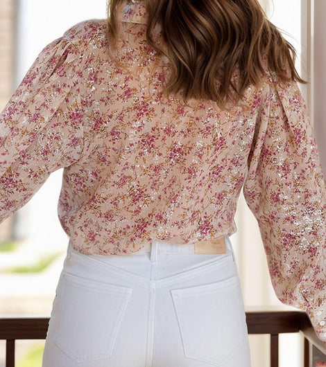 Printed Collared Neck Long Sleeve Shirt