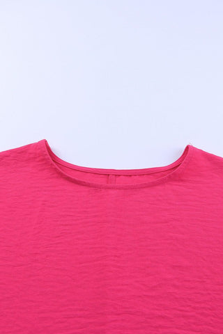 Pink Casual Shirred Cuffs Half Sleeve Top - Rebel Chics