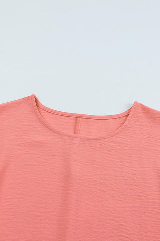 Pink Casual Shirred Cuffs Half Sleeve Top - Rebel Chics