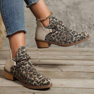 Contrast Canvas Low Heel Boots - Rebel Chics