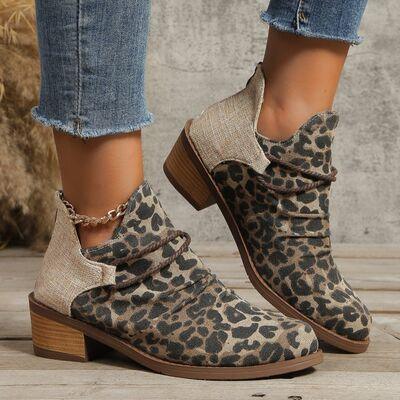 Contrast Canvas Low Heel Boots - Rebel Chics