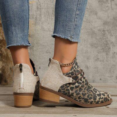 Contrast Canvas Low Heel Boots - Rebel Chics