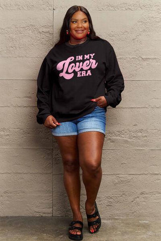 Simply Love Full Size IN MY LOVER ERA Round Neck Sweatshirt - Rebel Chics