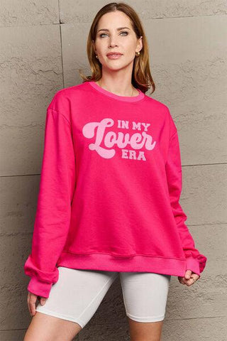 Simply Love Full Size IN MY LOVER ERA Round Neck Sweatshirt - Rebel Chics