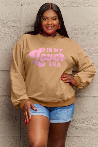 Simply Love Full Size IN MY LOVER ERA Round Neck Sweatshirt - Rebel Chics