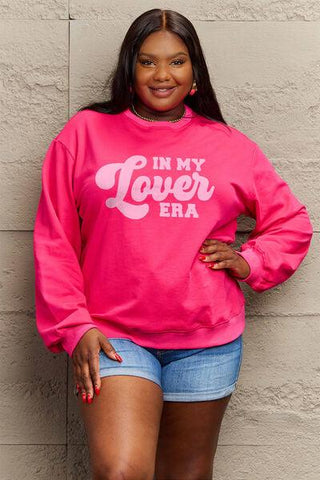 Simply Love Full Size IN MY LOVER ERA Round Neck Sweatshirt - Rebel Chics