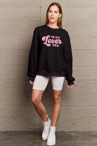 Simply Love Full Size IN MY LOVER ERA Round Neck Sweatshirt - Rebel Chics