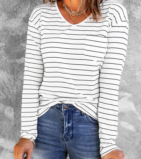 Striped Long Sleeve T-Shirt - Rebel Chics